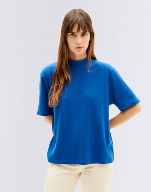 Thinking MU Klein Blue Hemp Aidin T-Shirt BLUE