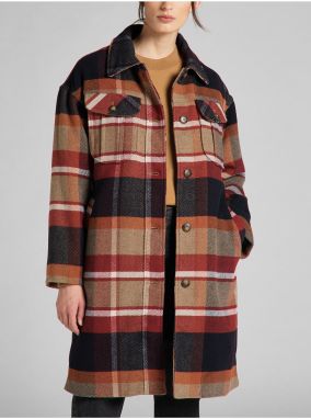 Brown Ladies Plaid Shirt Jacket Lee Captain - Women