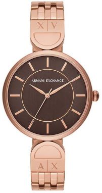Hodinky Armani Exchange dámsky, ružová farba