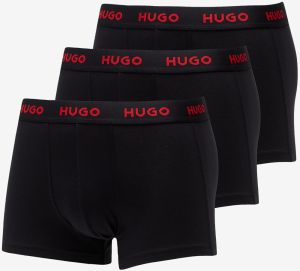 Hugo Boss Logo-Waistband Trunks 3-Pack Black