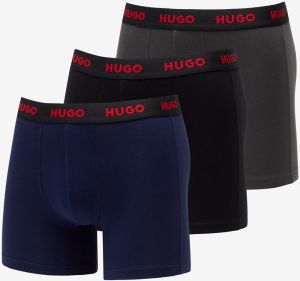 Hugo Boss Logo-Waistband Boxer Briefs 3-Pack Dark Grey/ Navy/ Black