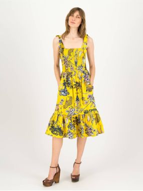 Yellow Women Floral Dress Blutsgeschwister Seaside Picknick Love - Women