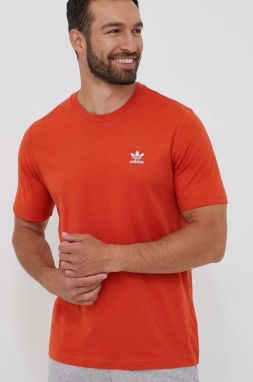 Bavlnené tričko adidas Originals oranžová farba, jednofarebné