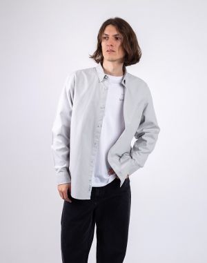 Carhartt WIP L/S Bolton Shirt Sonic Silver garment dyed