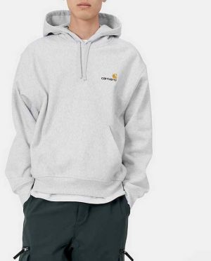 Carhartt WIP Hooded American Script Sweat I028279 ASH HEATHER