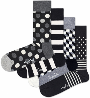 Happy Socks Ponožky  sivá / čierna / biela