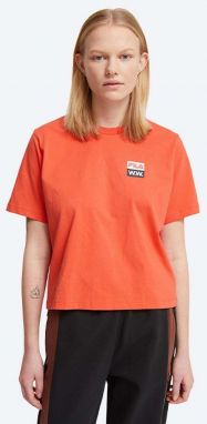 Bavlnené tričko Wood Wood Steffi T-Shirt x Fila 688376.B026-ORANGE, oranžová farba