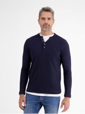 Dark blue men's T-shirt with buttons LERROS - Men