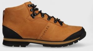 Semišové topánky Charles Footwear Carney pánske, hnedá farba, Carney.Hiker.Yellow