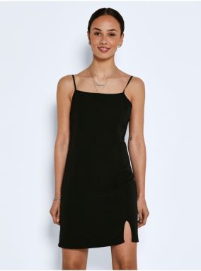 Black Ladies Basic Dress with Slit Noisy May Clara - Women