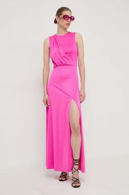 Šaty Silvian Heach ružová farba, maxi, rovný strih