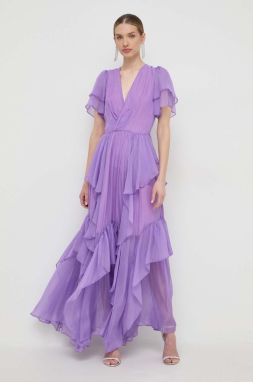 Šaty Silvian Heach fialová farba, maxi, áčkový strih