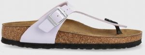 Žabky Birkenstock Gizeh dámske, fialová farba, na plochom podpätku, 1025369