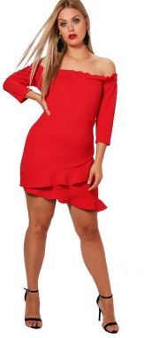 Červené asymetrické mini šaty Nina