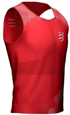 Compressport PRO RACING SINGLET M Pánske bežecké tielko, červená, veľkosť