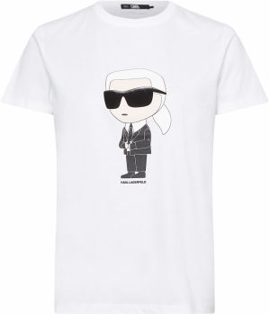 Karl Lagerfeld Tričko 'Ikonik 2.0'  krémová / čierna / šedobiela