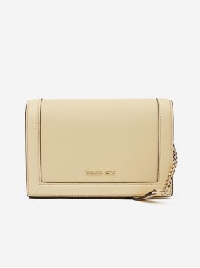 Svetložltá kožená crossbody kabelka Michael Kors