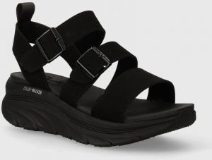 Sandále Skechers RELAXED FIT dámske, čierna farba, na platforme