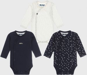 3 PACK dievčenských dojčenských bodyčiek Baby hearts