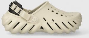 Šľapky Crocs Echo Clog dámske, béžová farba, na platforme, 207937