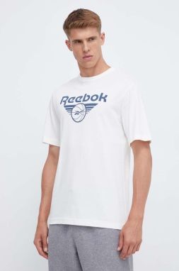 Bavlnené tričko Reebok Classic Basketball béžová farba, s potlačou