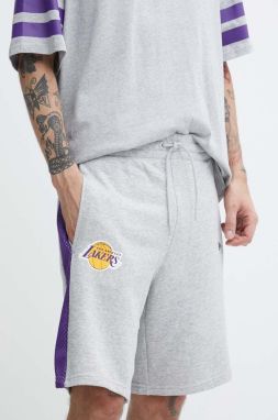 Šortky New Era pánske, šedá farba, LOS ANGELES LAKERS