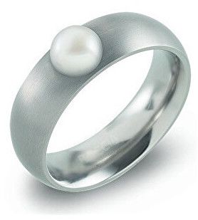 Boccia Titanium Titánový prsteň s perlou 0102-15 52 mm