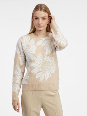 Orsay Women's White-Beige Floral Sweater - Women