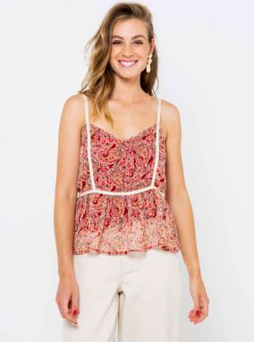 Pink patterned top CAMAIEU - Women