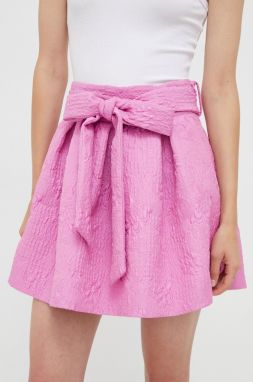 Sukňa Custommade ružová farba, mini, áčkový strih