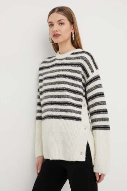 Vlnený sveter Custommade Thilde dámsky, béžová farba, teplý, 999237307