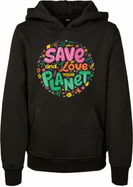 Kids Save And Love Hoody Black