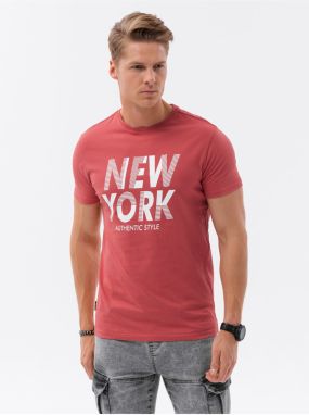 Červené pánske tričko Ombre Clothing