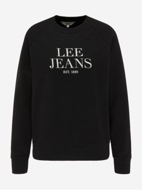 Black Women's Sweatshirt with Lee Crew Prints - Women