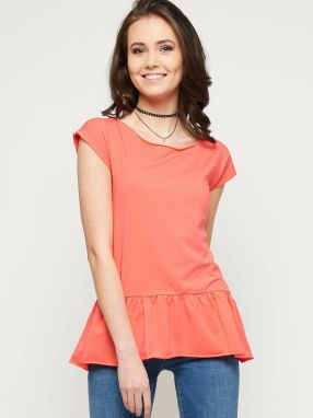 Blouse with coral frill
