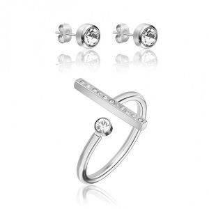 Emily Westwood Štýlová sada šperkov s kryštálmi WS094S (prsteň, náušnice)