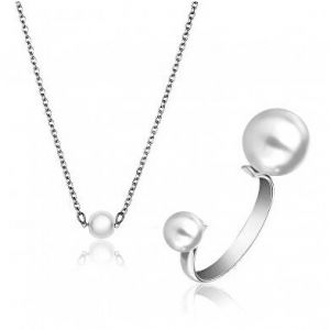 Emily Westwood Očarujúca sada šperkov s perlami WS098S (prsteň, náhrdelník)
