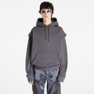 HELIOT EMIL Outline Logo Hoodie Dark Grey