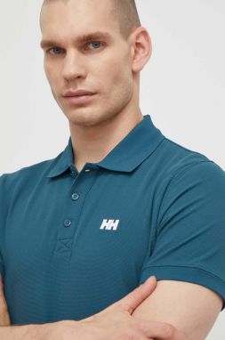 Polo tričko Helly Hansen pánsky, zelená farba, s nášivkou