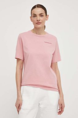 Bavlnené tričko Peak Performance dámsky, ružová farba
