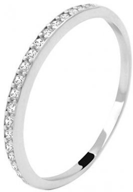 Beneto Exclusive Elegantný prsteň z bieleho zlata so zirkónmi AUG0009-W 49 mm