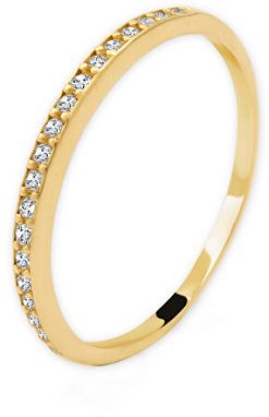 Beneto Exclusive Elegantný prsteň zo žltého zlata so zirkónmi AUG0009-G 57 mm