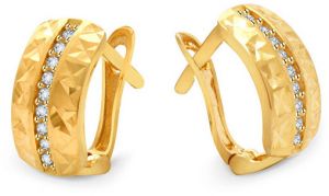 Beneto Exclusive Pôvabné zlaté náušnice so zirkónmi AUP0008-G-WH-0145