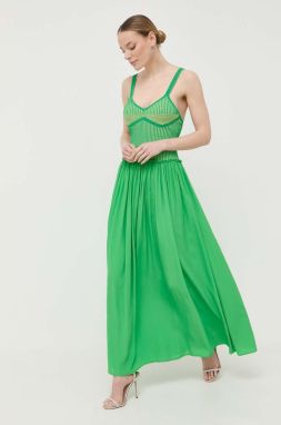 Šaty Beatrice B zelená farba, maxi, áčkový strih