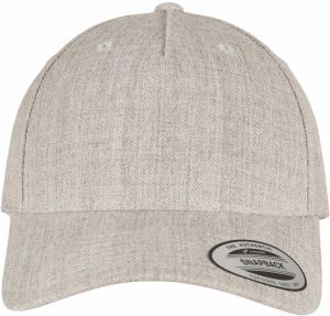 YP CLASSICS 5-PANEL PREMIUM COVERED CAP HEATHER GREY SNAPBACK CAP