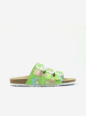 Green girly floral slippers Richter - Girls