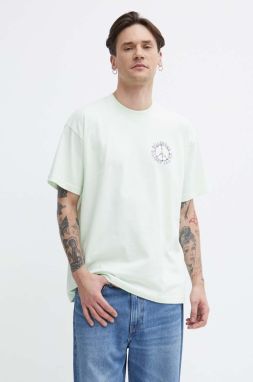 Bavlnené tričko Billabong pánske, tyrkysová farba, s potlačou, ABYZT02313
