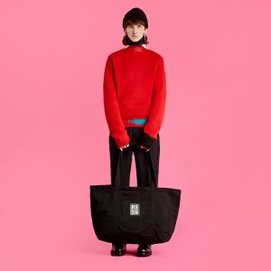 RAF SIMONS Vintage Knit Sweater With Contrasting Details Red Petrol