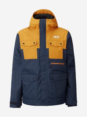 Orange-Dark Blue Men's Hooded Jacket Picture - Men