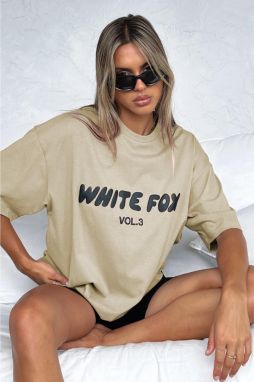 Madmext Beige Printed Crew Neck Women's T-Shirt